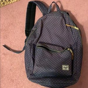 Herschel navy polka dot backpack